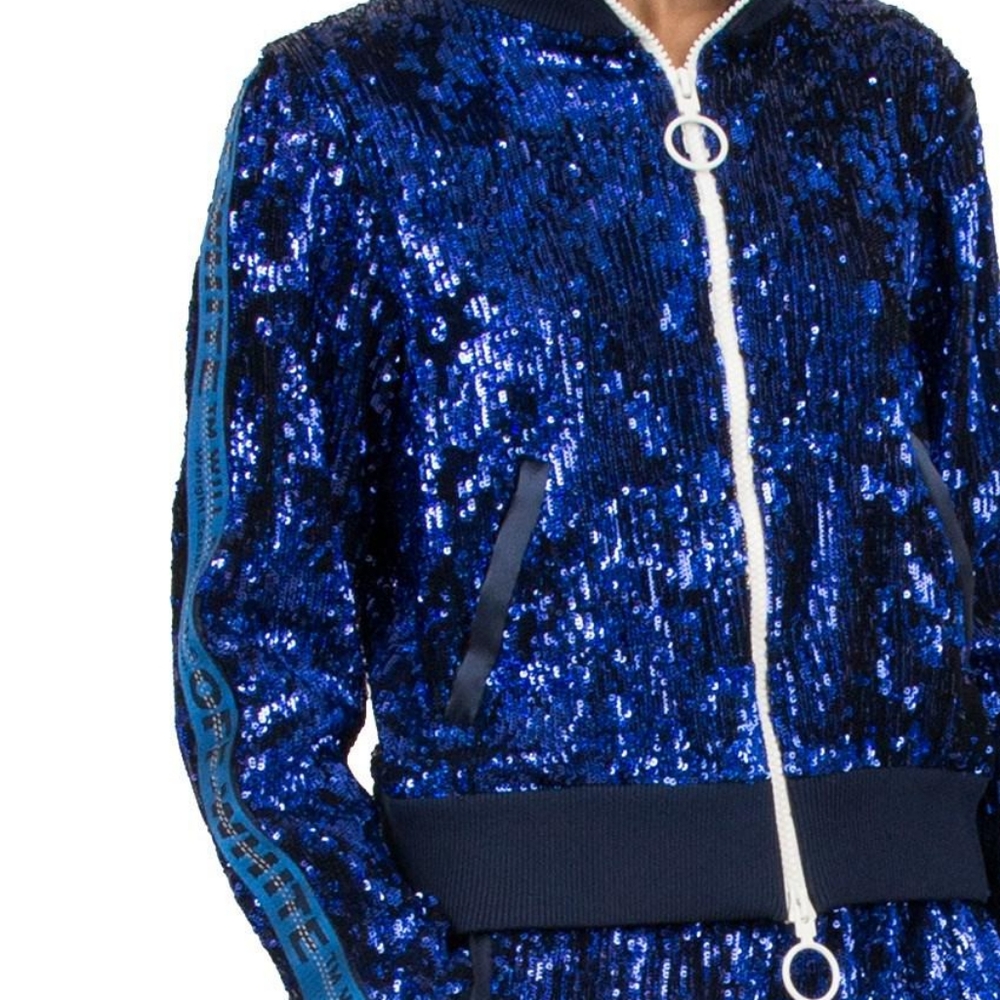 Off-White Blue Sequin Track Jacket - image 8